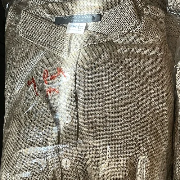 19 left vintage shirt Dresses-small-XL-golden beige with glitter like design. - Picture 3 of 12